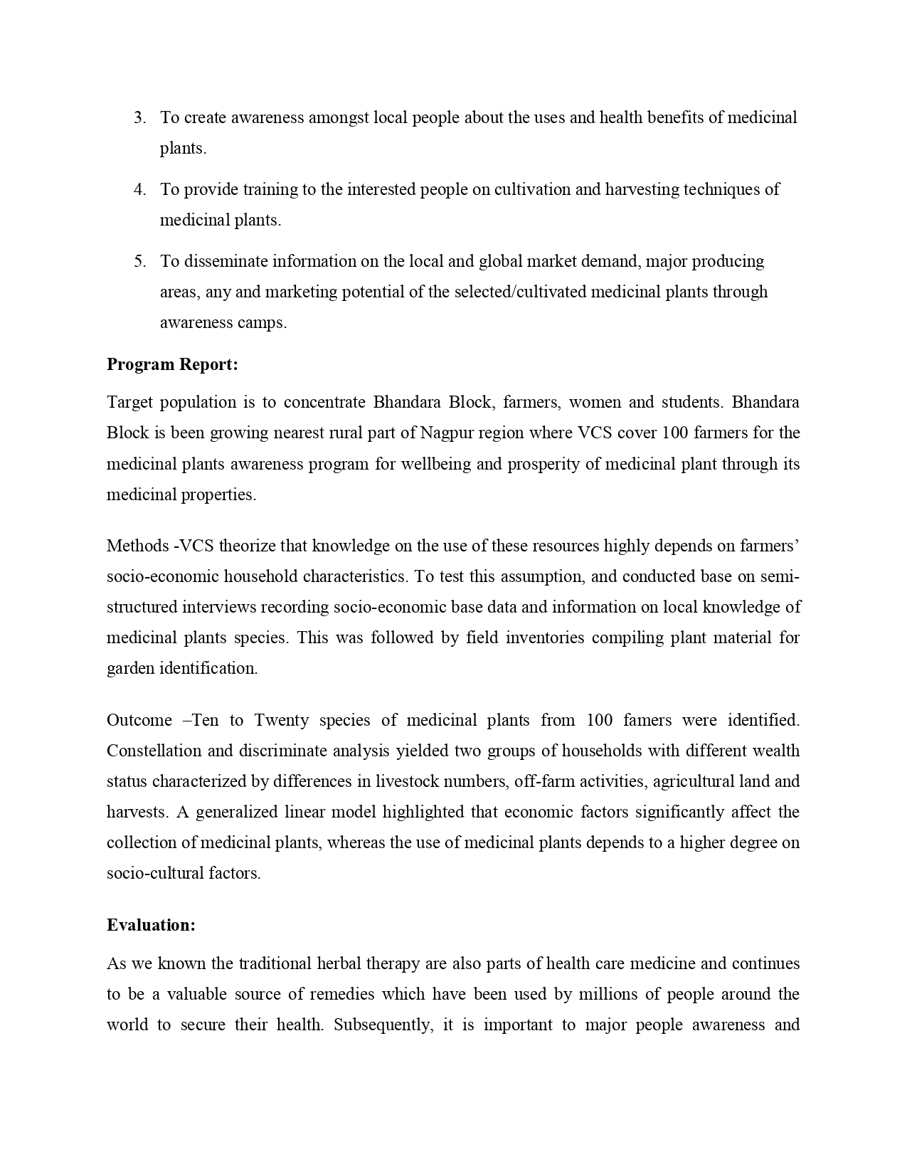 Medicinal Tree Plantation Awareness Program — page